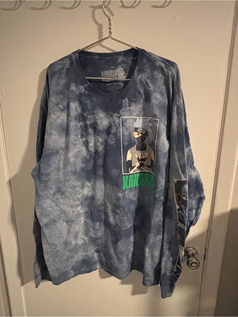 Naruto Shippuden Kakashi Tie Dye Long Sleeve Graphic Tee 2X Ripple Junction